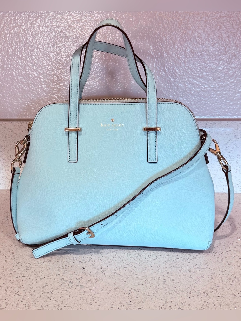 kate spade Powder Blue Saffiano Leather Satchel